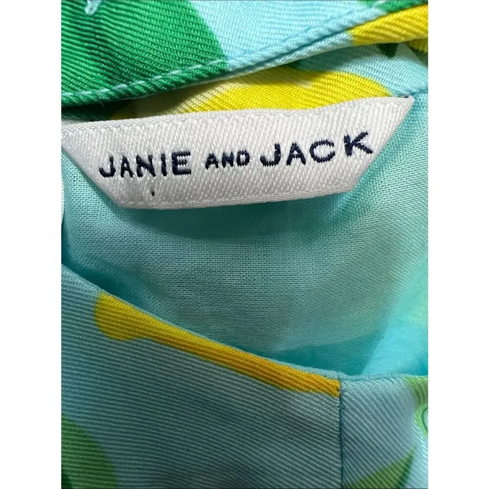 Janie and Jack Lemon Print Dress & Bloomers - Blue, Yellow, Green size 3-6 m NWT